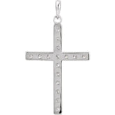 14K White 3/4 CTW Lab-Grown Diamond Cross Pendant